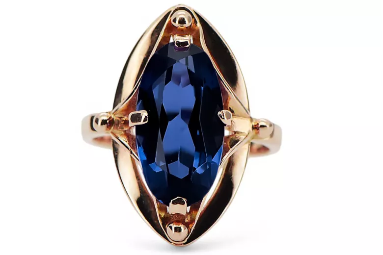 Sapphire Original Vintage 14K produkt s růžovým zlatým kroužkem vinobraní VRC047r